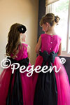 Flower Girl Dresses in Hot Pink and Black
