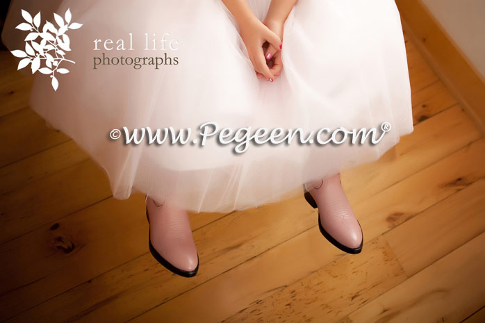 Flower Girl Dresses of the Month in Petal Pink and Antique White June 2012