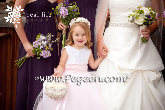 Flower Girl Dresses of the Month in Petal Pink and Antique White June 2012