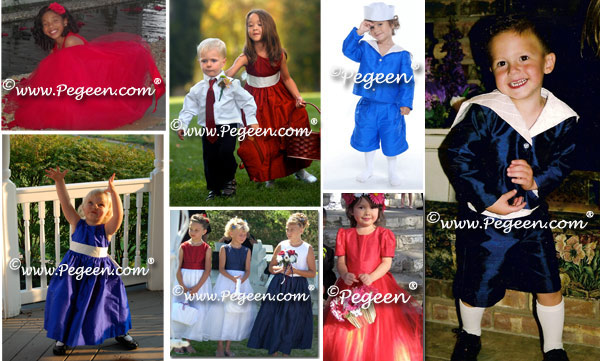 Patriotic Flower Girl Dresses and Ring Bearer Suits by Pegeen.com
