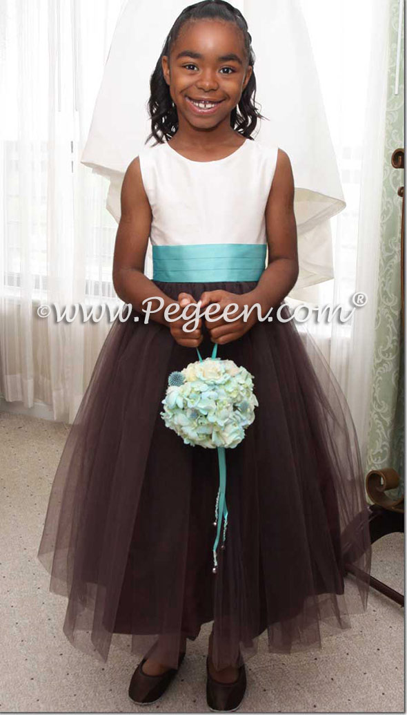 Bridesmaids Dresses In Tiffany Blue And Brown 106