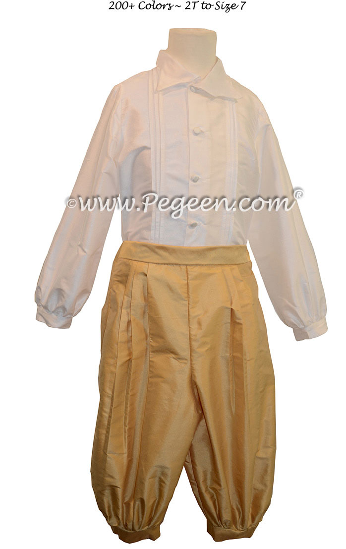 Style 511 Boys Ring Bearer Suit in New Ivory and Spun Gold