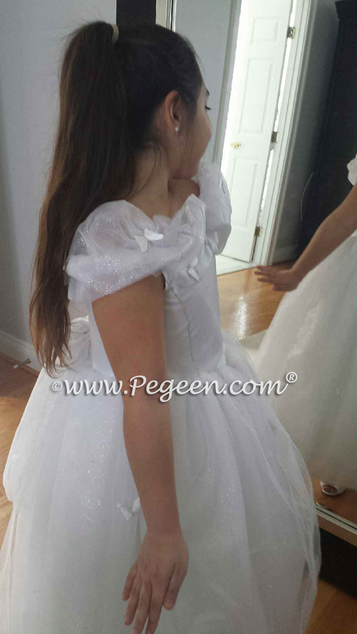 White Cinderella Princess Flower Girl Dresses - The Glass Slipper Fairy