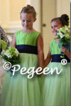 Apple Green and Navy Tulle Flower Girl Dress