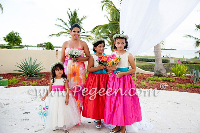 Tropical themed flower girl dresses