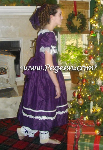 Nutcracker party scene dresses personalized with antique laces from our client's collection