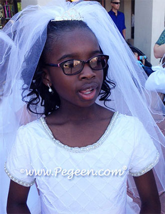 Silk, Tulle and Organza First Holy Communion Style 993 - Pegeen Heavenly Whites Creation