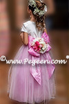 Hot Pink and Ivory Flower Girl Dresses
