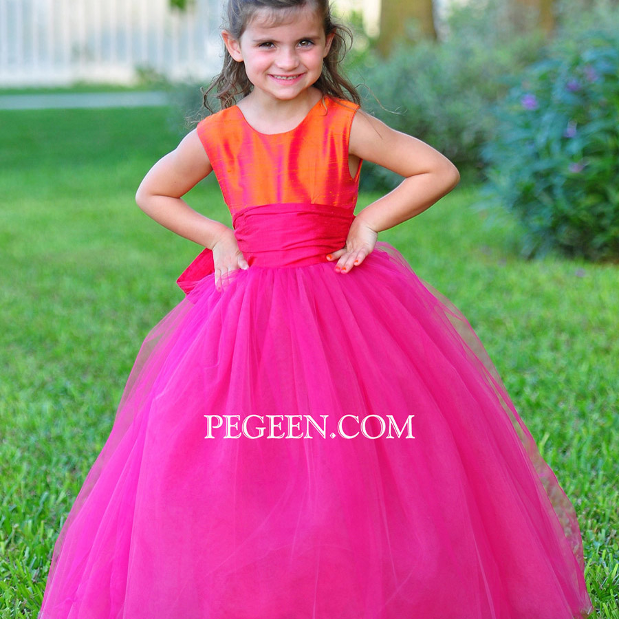 Degas style silk and tulle flower girl dress - Pegeen Couture Style 402