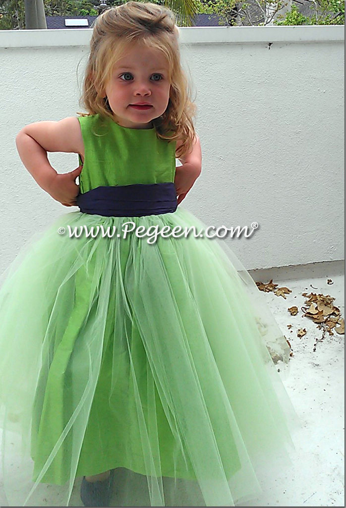 green flower girl dresses