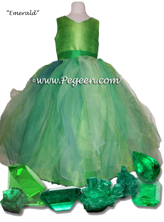 Key Lime and Shamrock Green Tinkerbell Styled flower girl dress