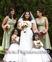 sage green and ivory tulle flower girl dresses