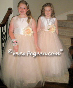 Couture Pink tulle flower girl dresses