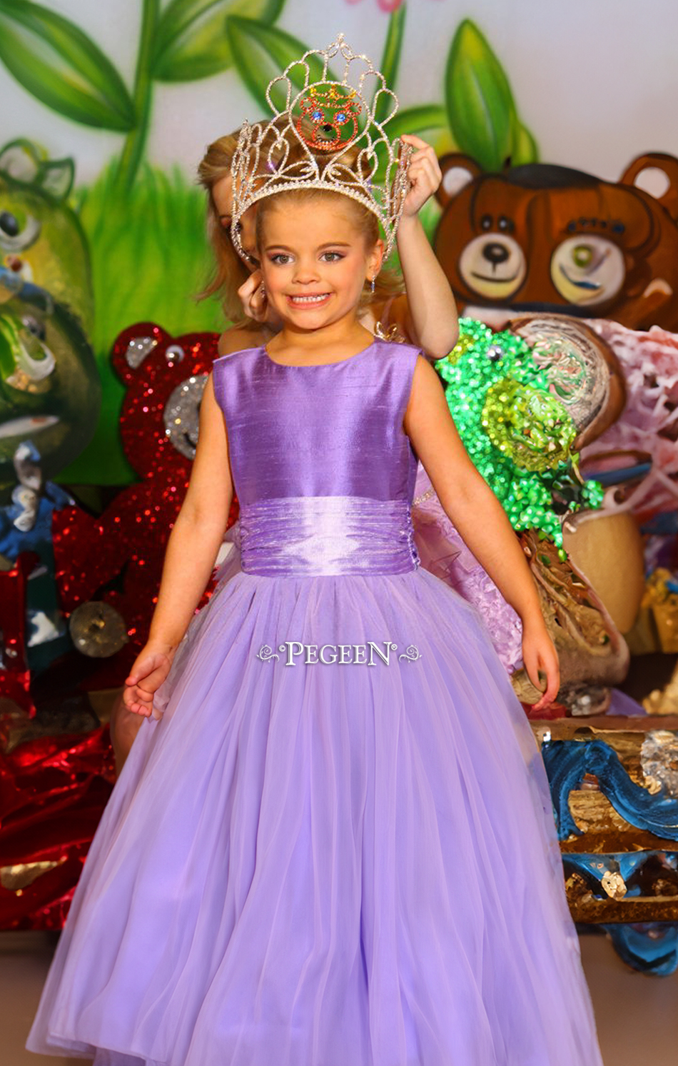 Purple Violet Tulle Flower girl dresses for pageant