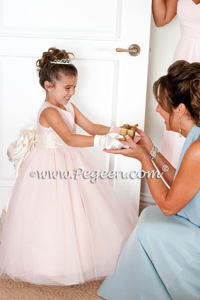Flower girl dress of the year - Flower girl dresses of the year  Style 402 - Degas Style Tulle Flower Girl Dress in Ballet Pink and Bisque or Ivory by Pegeen.com