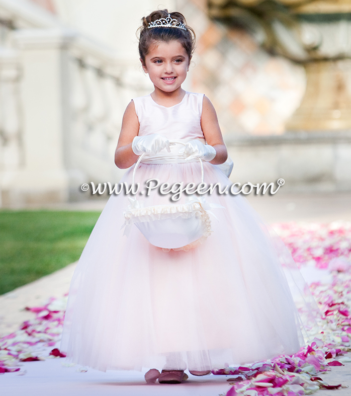 Flower girl dress of The Year - Style 402 in Ballet Pink and Bisque
