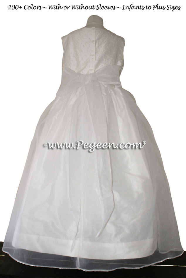 ANTIQUE WHITE CUSTOM FLOWER GIRL DRESSES STYLE 325 BY PEGEEN