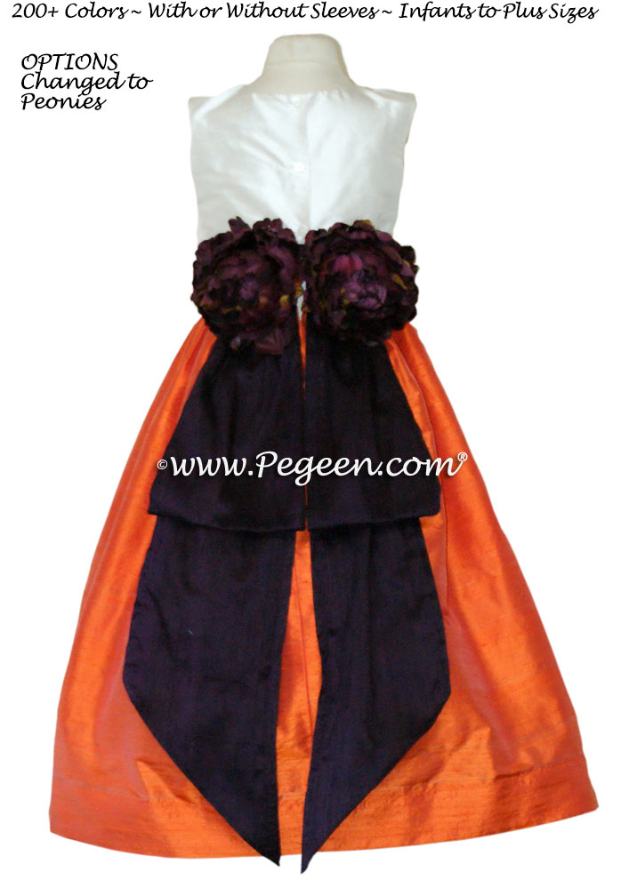 orange flower girl dress