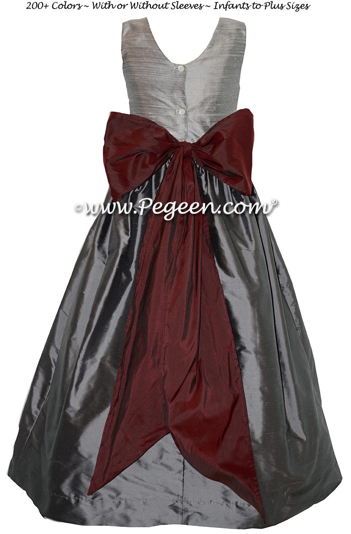 maroon and silver bridesmaid dresses