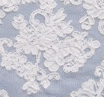 White plain aloncon - shown on blue fabric