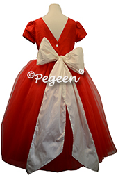 Red degas - ballerina style flower girl dresses with layers and layers of tulle