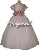 Peony Pink and Crystal Tulle girl dresses style 410