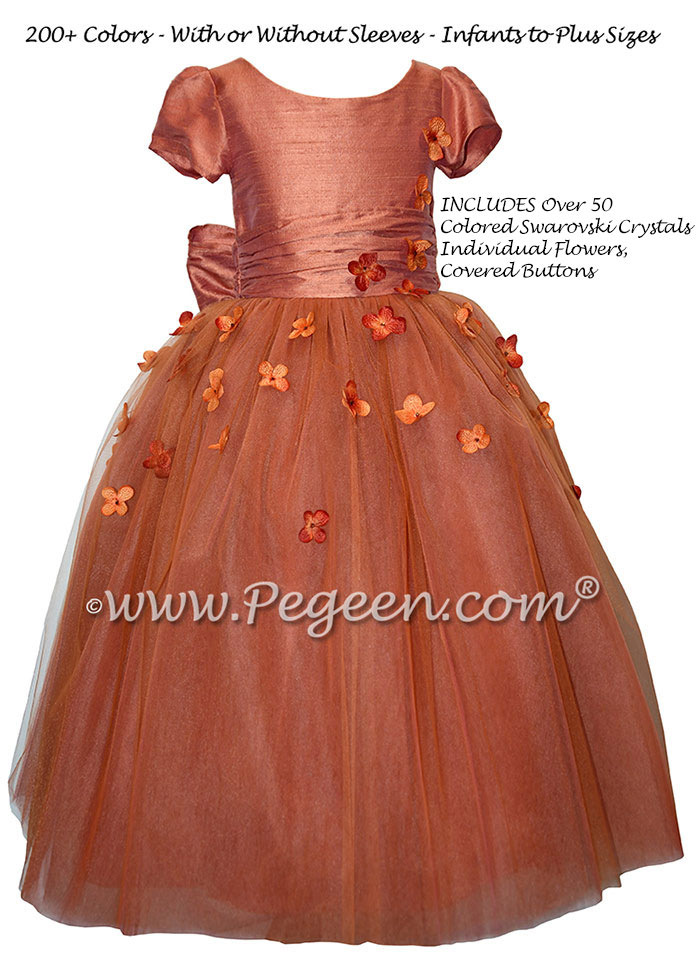 fall color flower girl dresses