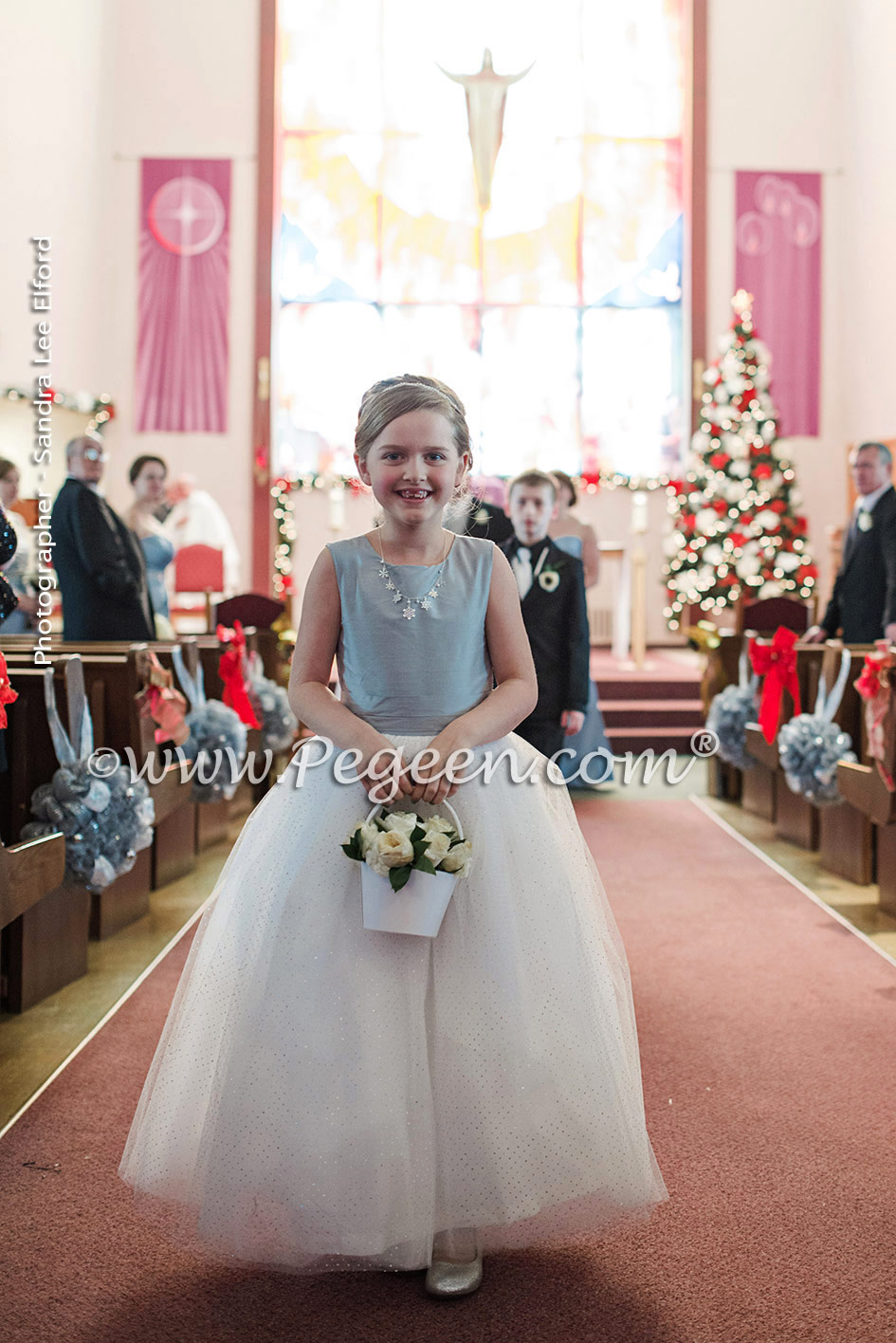 powder blue flower girl dress