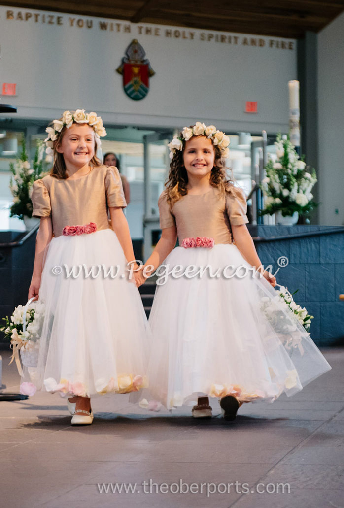 peach color dress for flower girl