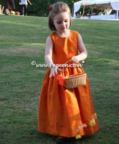 orange colour dress for girl