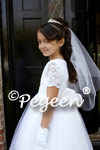 White First Communion Dress - Featured Flower Girl Dress with Aloncon Lace