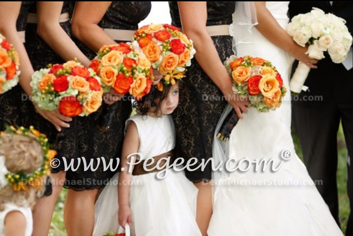 From Pegeen Classics - Girls Flower Girl Dresses in Brown and Ivory