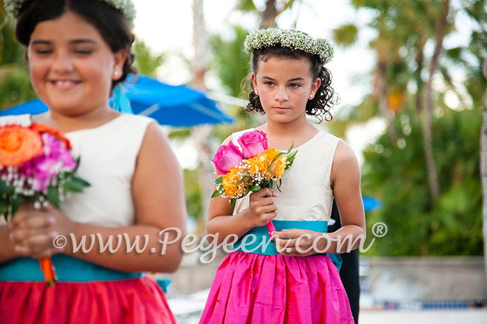Tropical themed flower girl dresses