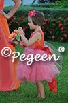 Flower Girl Dress in shades of orange and coral tulle