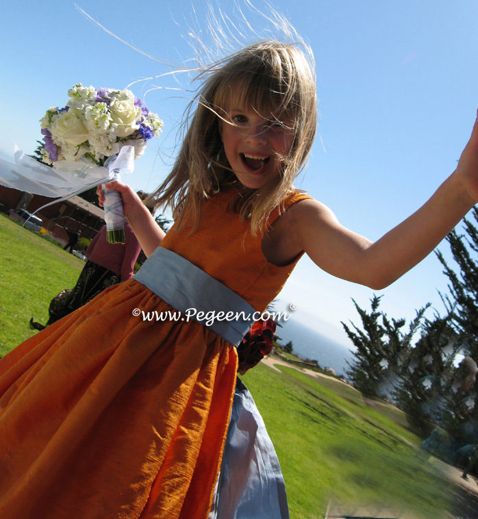 Custom Flower Girl Dresses in Orange Pegeen Classic 383