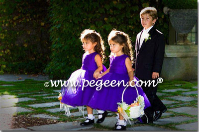 Royal Purple Silk & Tulle Style 402 - Flower Girl Dress
