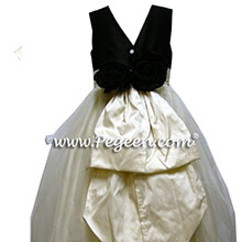 black and ivory flower girl dresses
