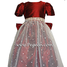 claret red flower girl dresses