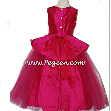 Raspberry Tulle and Raspberry silk dresses