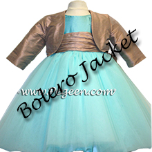 Tiffany blue and brown tulle flower girl dresses