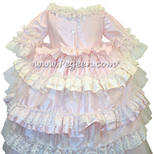 Petal Pink and Bisque Ruffled Layers and Glitter Tulle Nutcracker Dress or Flower Girl Dress Style 405 by Pegeen Couture