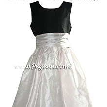 peony pink and black flower girl dresses