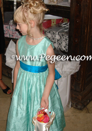 Pegeen Style 345 jewel pool and tiffany flower girl dresses