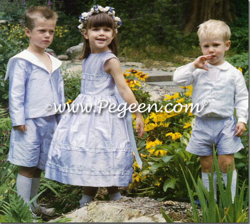 Matching boys ring bearer suit and flower girl dresses