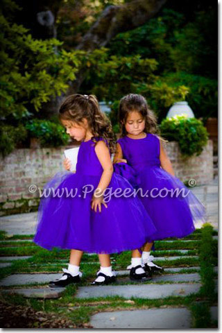 Royal purple flower girl dresses to match J Crew dresses