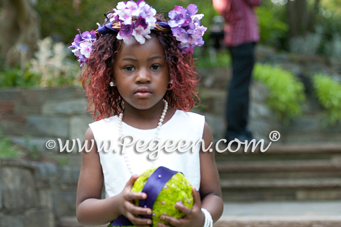 flower girl dresses of the year honorable mention in Purple and Green silk
