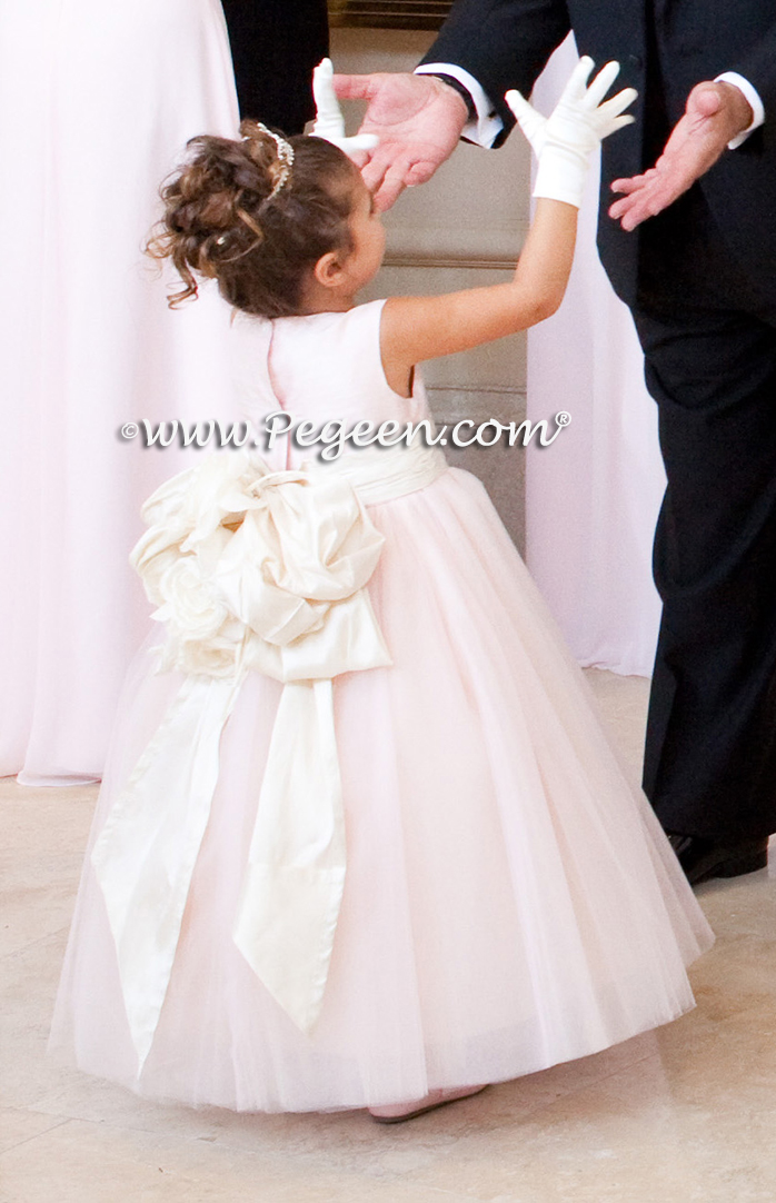 Flower girl dress of The Year - Style 402 in Ballet Pink and Bisque Flower girl dress of The Year - Style 402 in Ballet Pink and Bisque