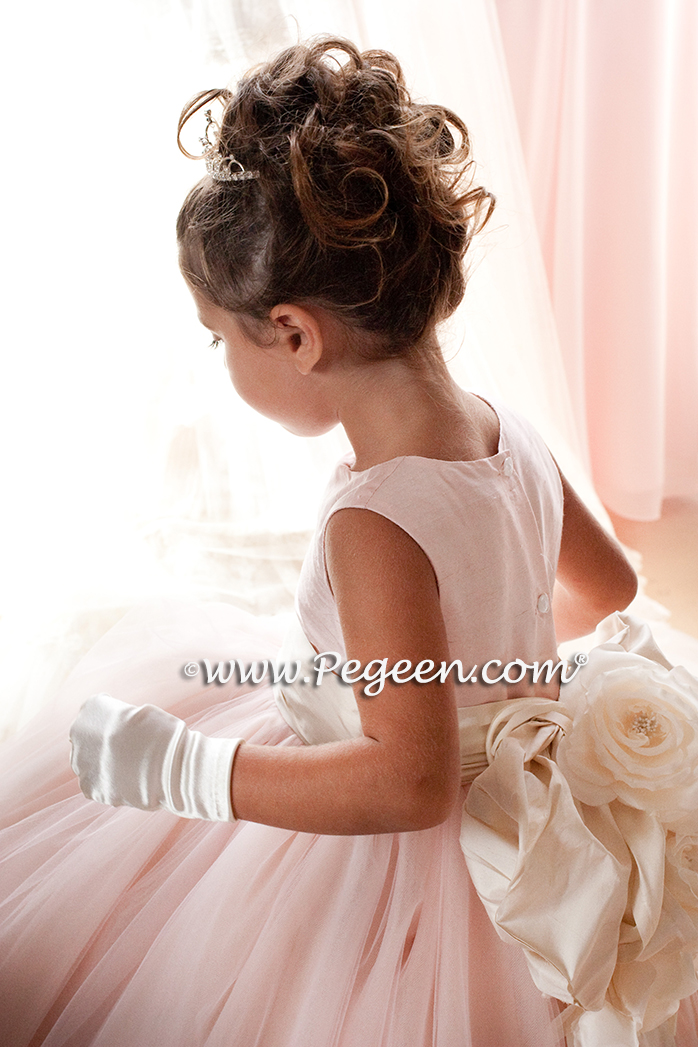 Flower girl dress of The Year - Style 402 in Ballet Pink and Bisque Flower girl dress of The Year - Style 402 in Ballet Pink and Bisque