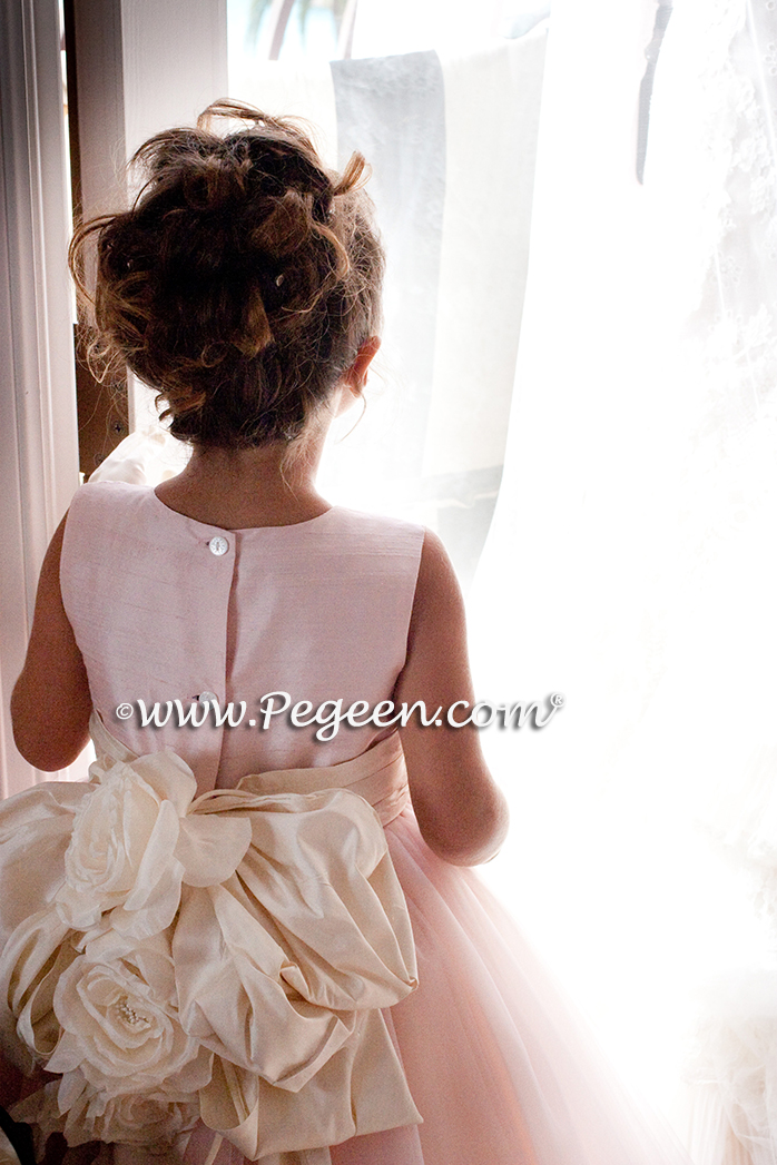 Flower girl dress of The Year - Style 402 in Ballet Pink and Bisque Flower girl dress of The Year - Style 402 in Ballet Pink and Bisque