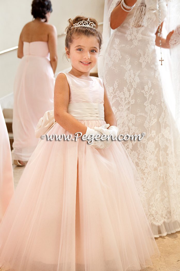 Flower girl dress of The Year - Style 402 in Ballet Pink and Bisque Flower girl dress of The Year - Style 402 in Ballet Pink and Bisque